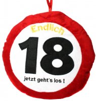 Kissen Endlich 18 Jetzt geht es los!
