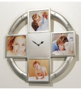 Wanduhr mit 12 Bilder Fotouhr Bilderuhr  neu Euratio