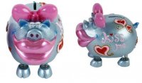 Sparschwein "Kiss me" mit Spiralbeine die Spardose