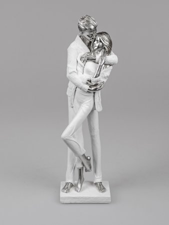 Formano Skulptur Liebespaar stehend Hochzeit weiss-silber 46 cm, aus Kunststein