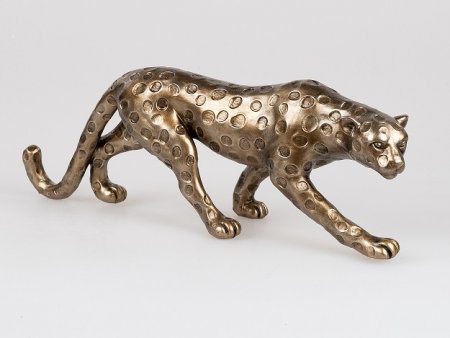 Formano Leopard Deko Figur aus Kunstein antik-golderer Oberfläche