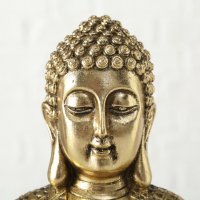 Buddha Skulptur Kunstharz Figur Gold Asia Feng Shui Dekoration