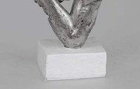 Formano Skulptur Büste Paar auf Sockel 19x32 cm, Handarbeit, weiß-silber
