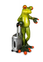 Formano Frosch mit Koffer silber Urlaub Reisen Selfie